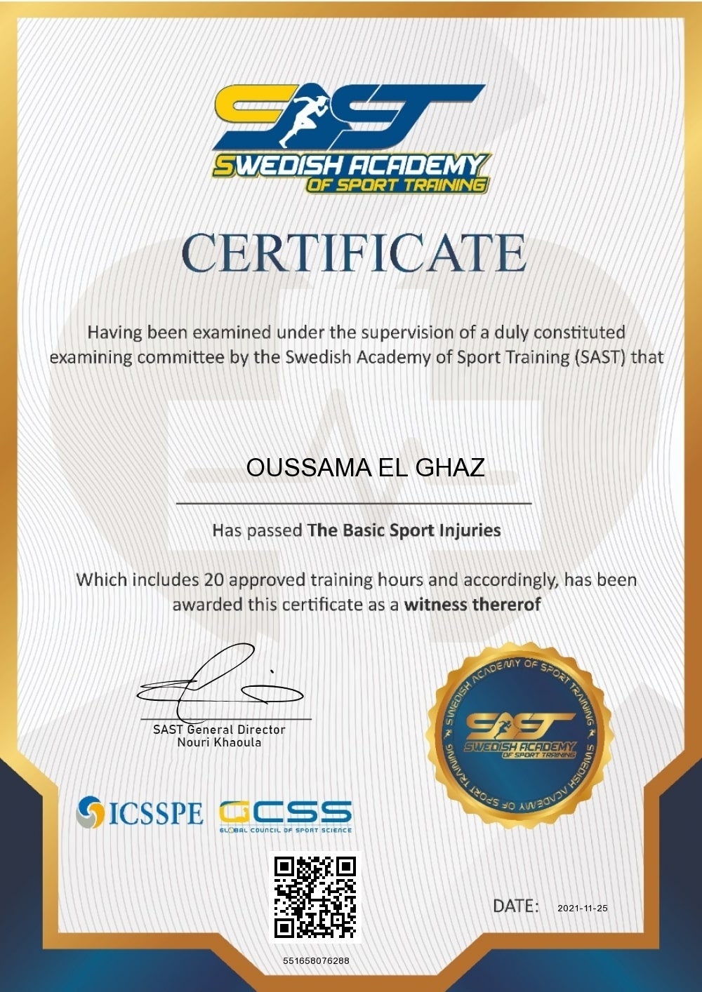 OUSSAMA EL GHAZ